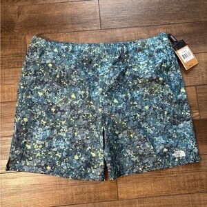 The North Face Men's Athletic Shorts - Blue and Yellow Pattern